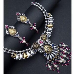 Elegant Legacy: Antique Necklace and Earrings Duo