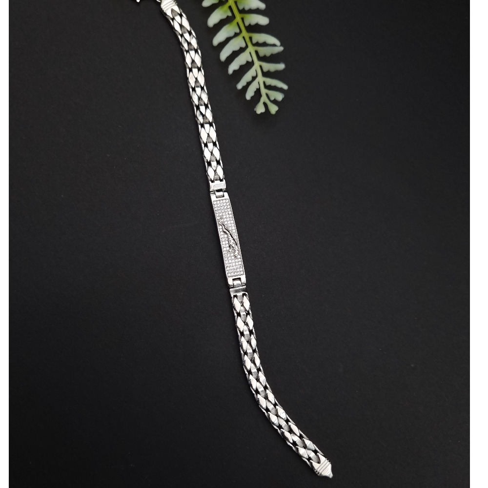 Elite Fusion: Imported 925 Silver Men's Jaguar Bracelet