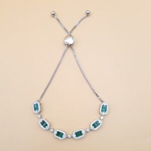 Dazzling Imported Sterling Silver Adj Bracelet