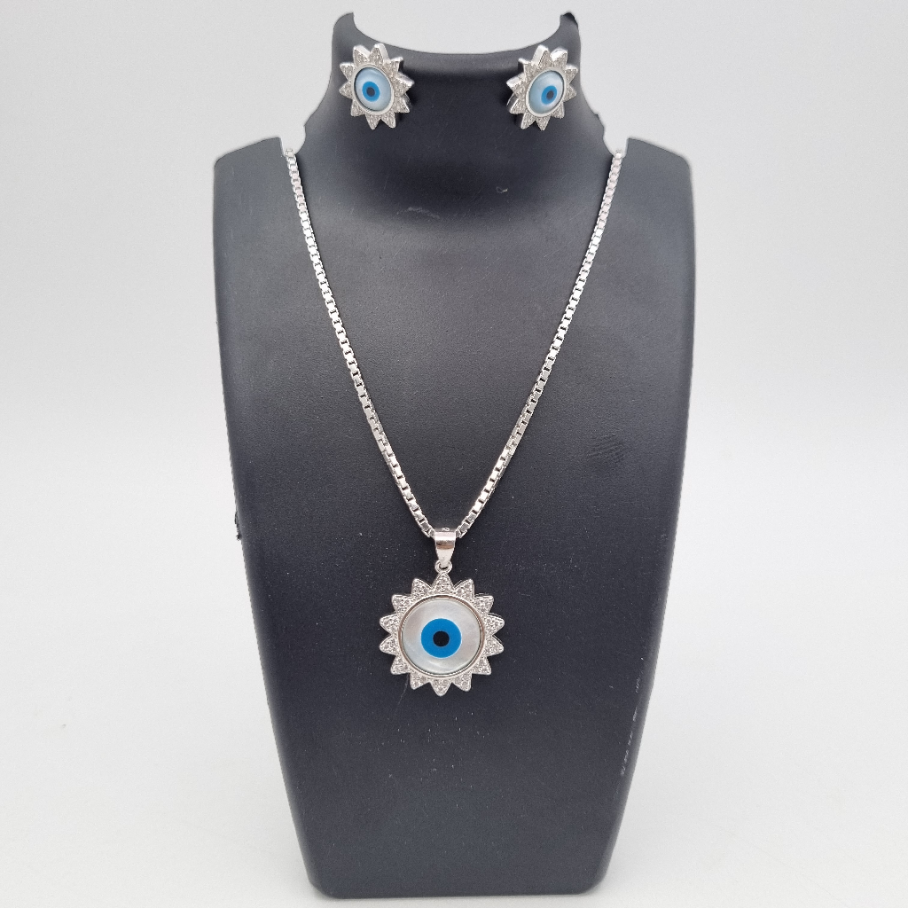925 Elegant Evil Eye Pendant Set