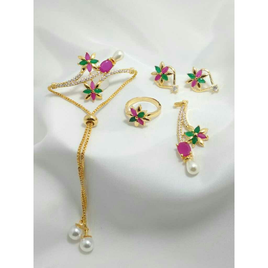 Gold Combo Set with Fancy Colored Stones