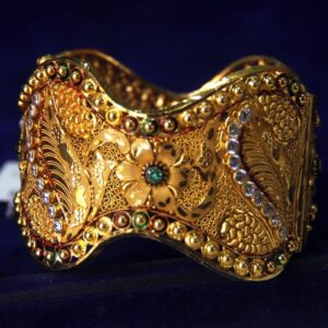 22Kt Gold Flower Design Kada For Wedding SRN-B002