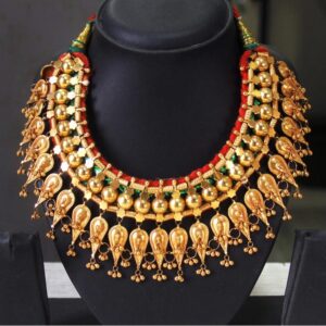 22Kt Gold Indian Design Bridal Necklace Set SRN-N004