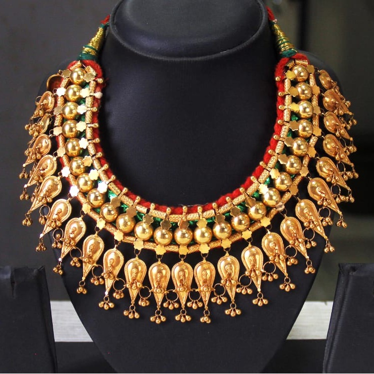 22Kt Gold Indian Design Bridal Necklace Set SRN-N004