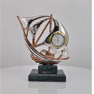 Silver Boat table Clock