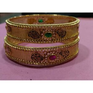 916 Gold Fancy Mina CZ Stone Bangles