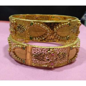 916 Gold Designer CZ Stone Bangles