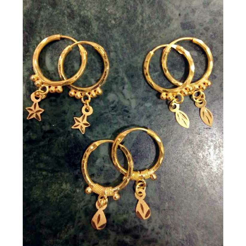 18KT Gold Classic Earrings For Ladies