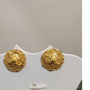 18kt Gold Fancy Ladies Round earring