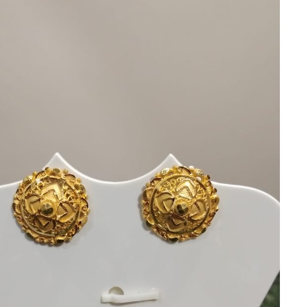 18kt Gold Fancy Ladies Round earring