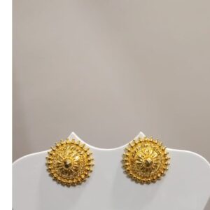 18kt Gold Fancy Ladies Round Buti