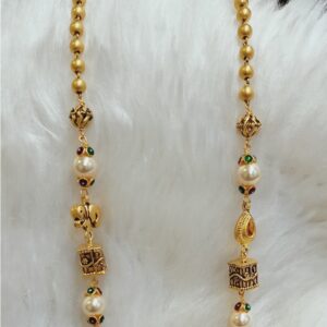 22 KT RED MOTI ANTIQUE MALA