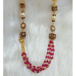 22 KT RED MOTI ANTIQUE MALA