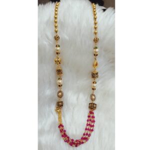 22 KT RED MOTI ANTIQUE MALA