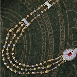 916 Gold Designer 3 Layer Mala MAG4324