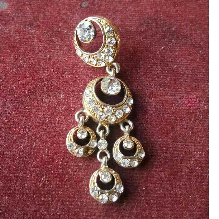 Gold Attractive Stone Earrings