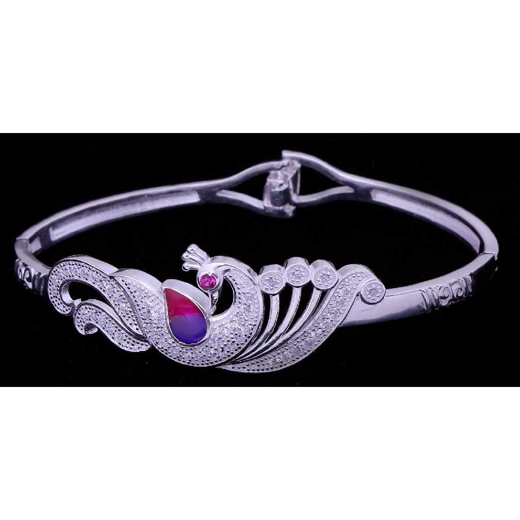 Silver Fancy Peacock Design Bracelet