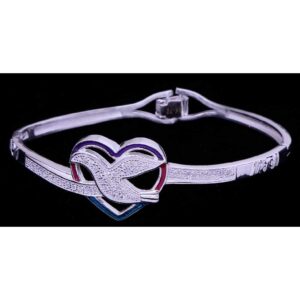 Heart Shape Ladies Silver Bracelet