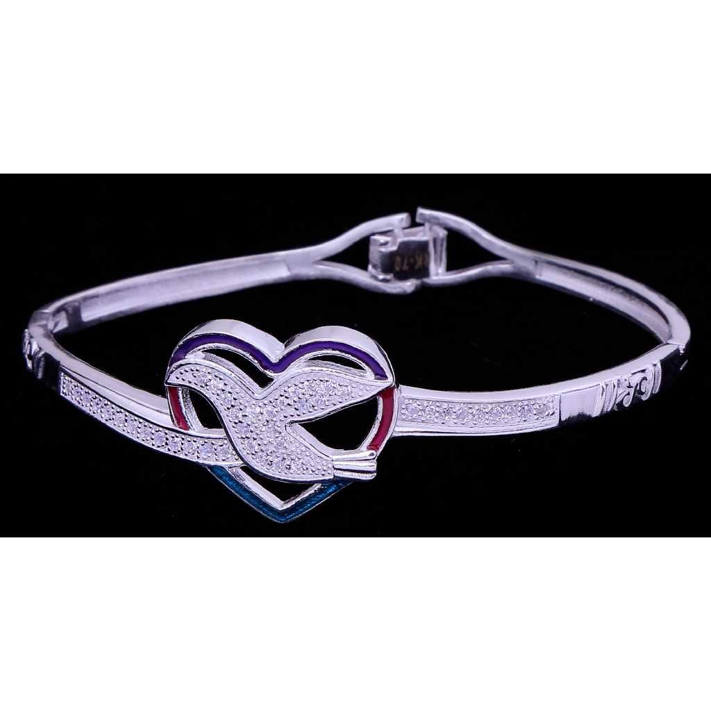 Heart Shape Ladies Silver Bracelet