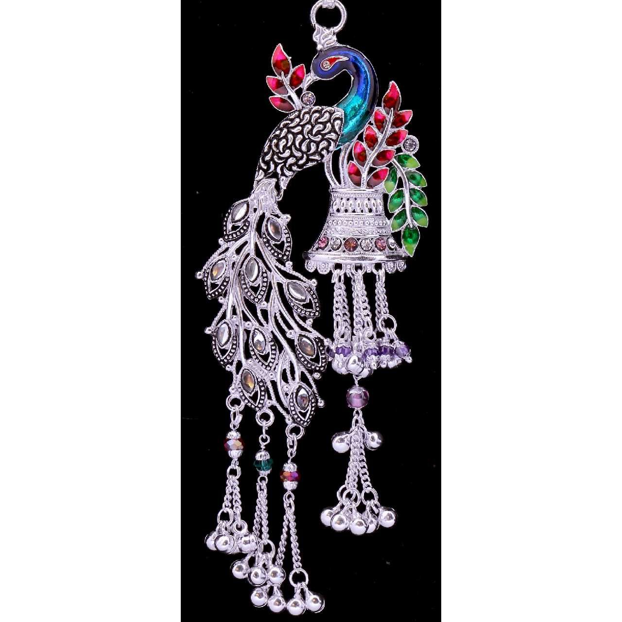 Peacock Design Fancy Silver Kamarband - Image 2