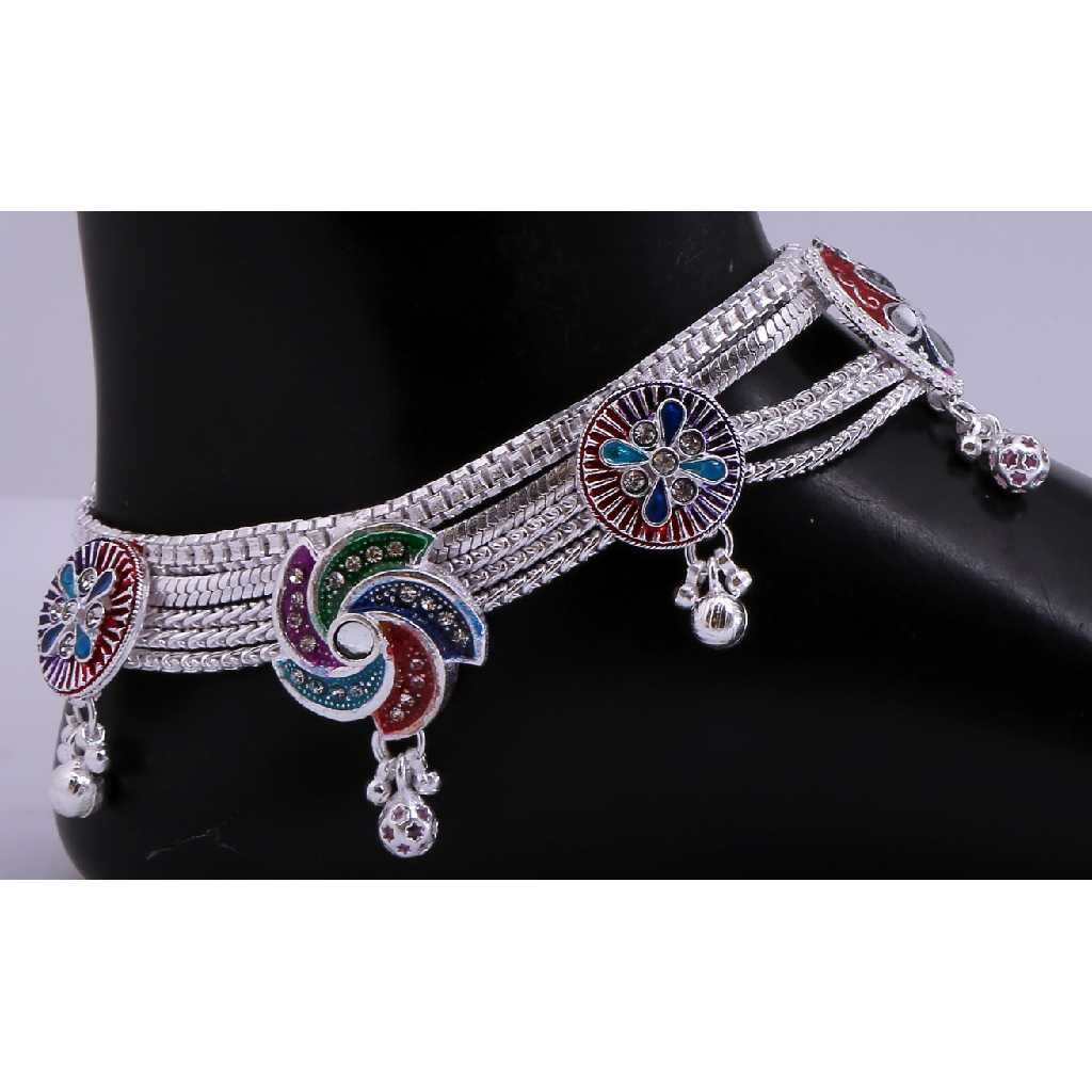 Designer Fancy Silver Payal - Image 2