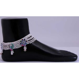 Broad Silver Fancy Bridal Payal