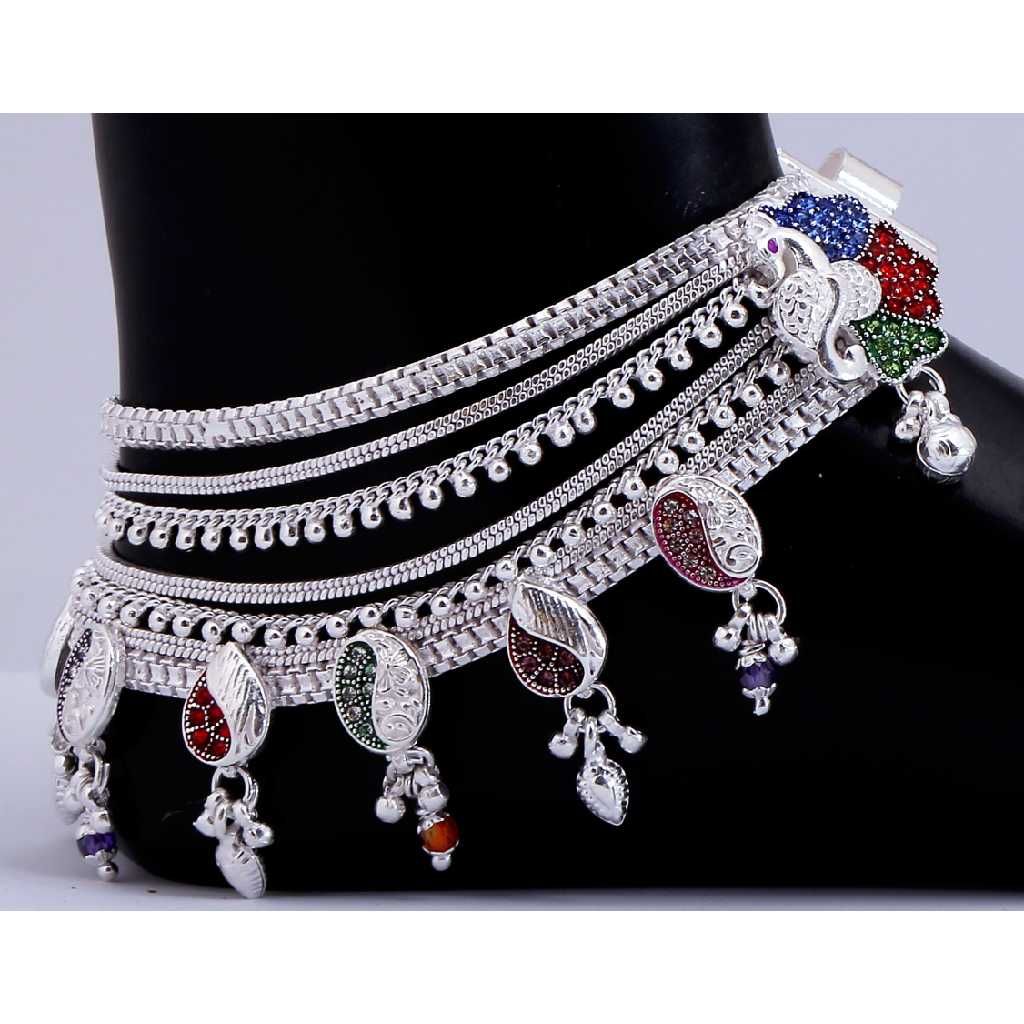 Heavy Silver Bridal Anklet - Image 2