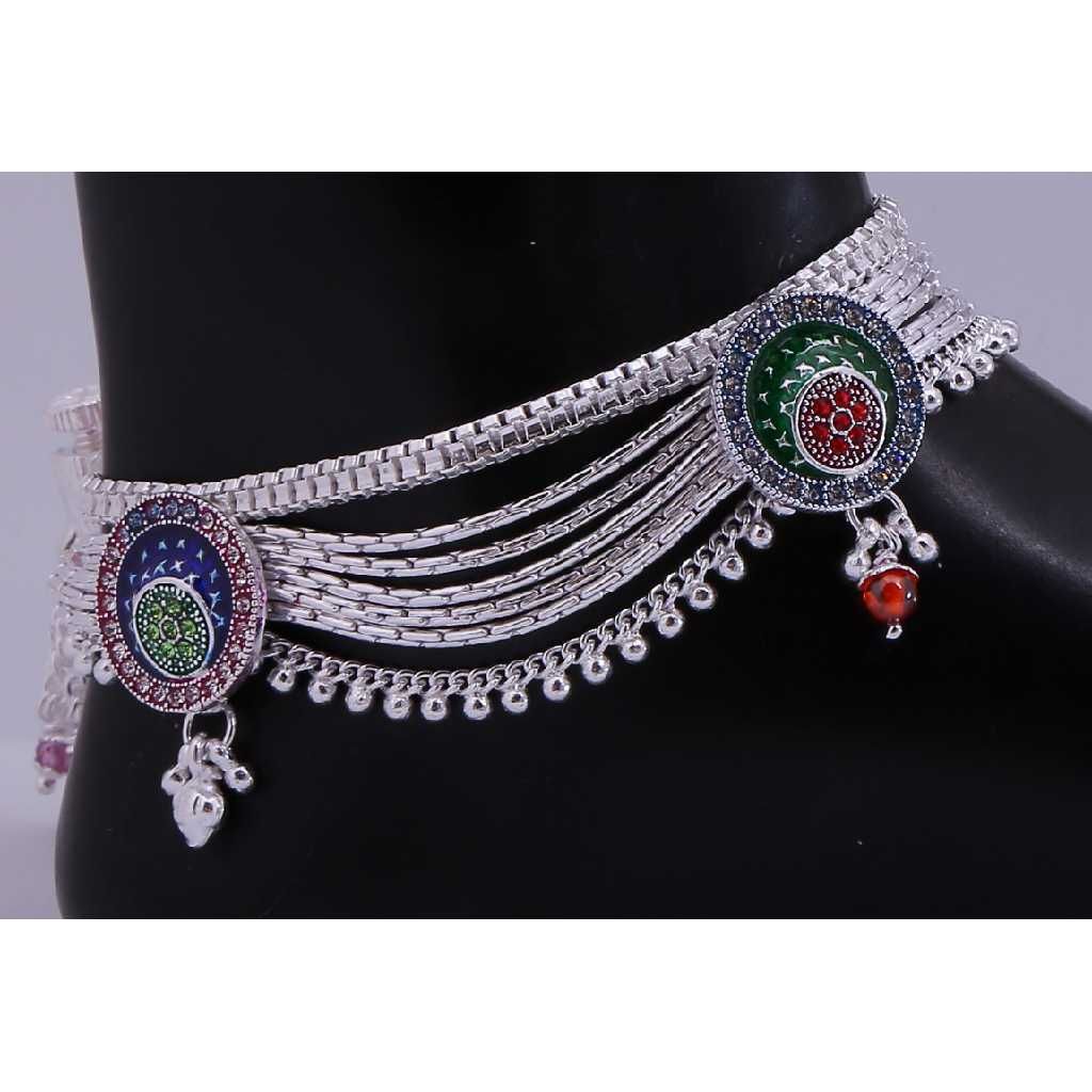 Indian Traditional Silver Ladies Payal - Image 2