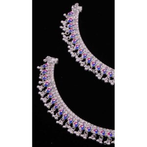 Silver Fancy Colorful Antique Payal