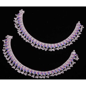 Silver Fancy Colorful Antique Payal