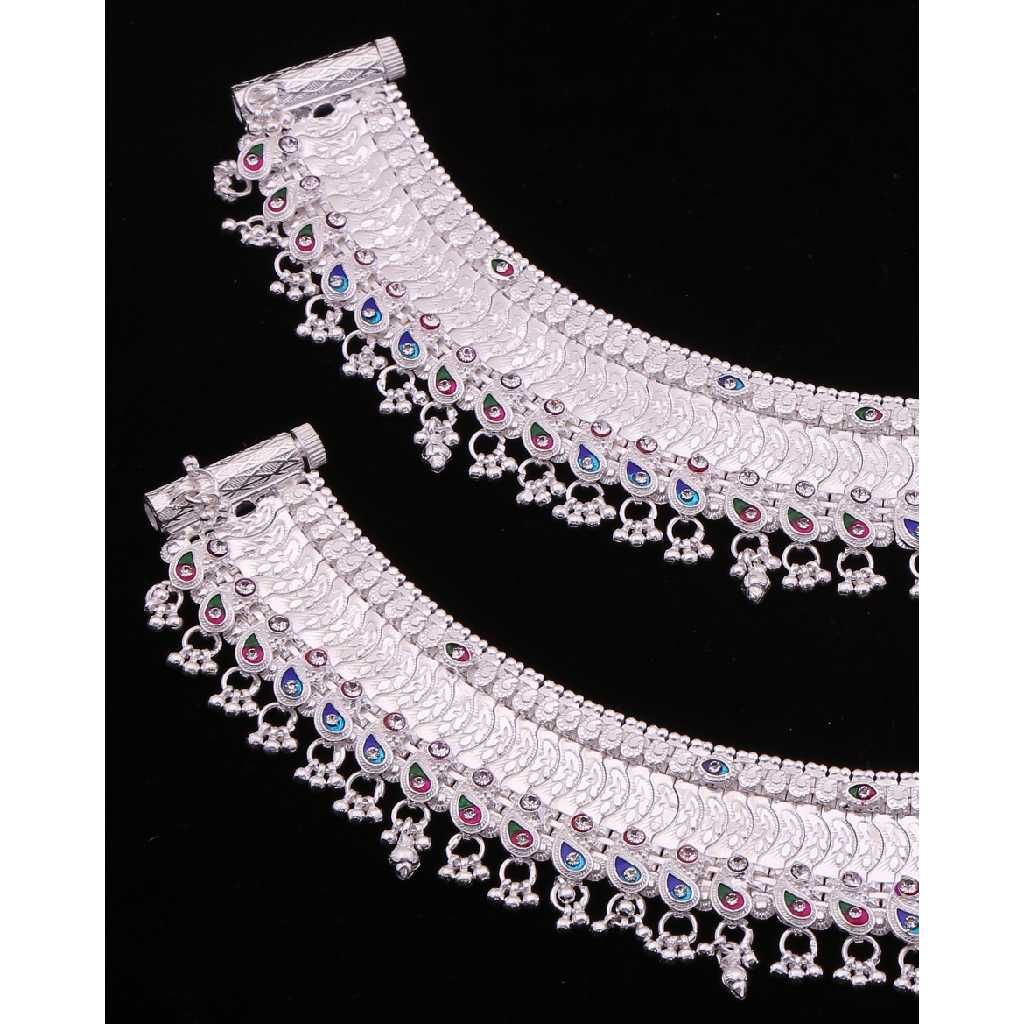 Classic Chunky Silver Ladies Payal - Image 2