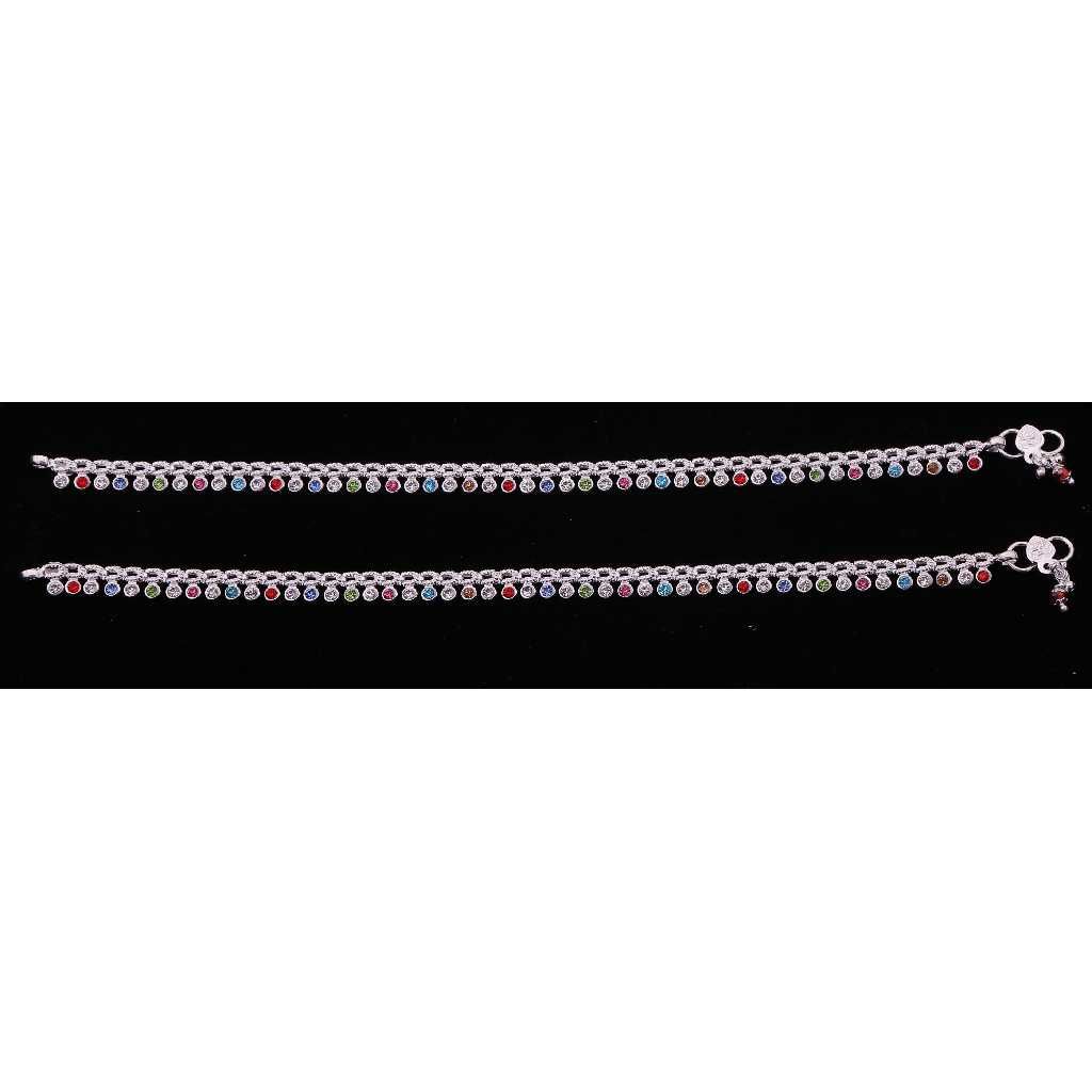 Round Shape Silver Payal For Women