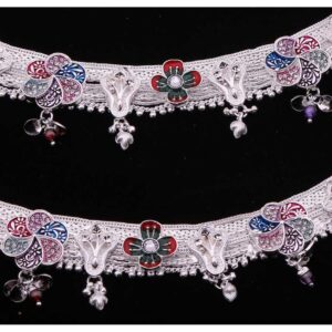 Flower Shape Silver Exclusive Payal