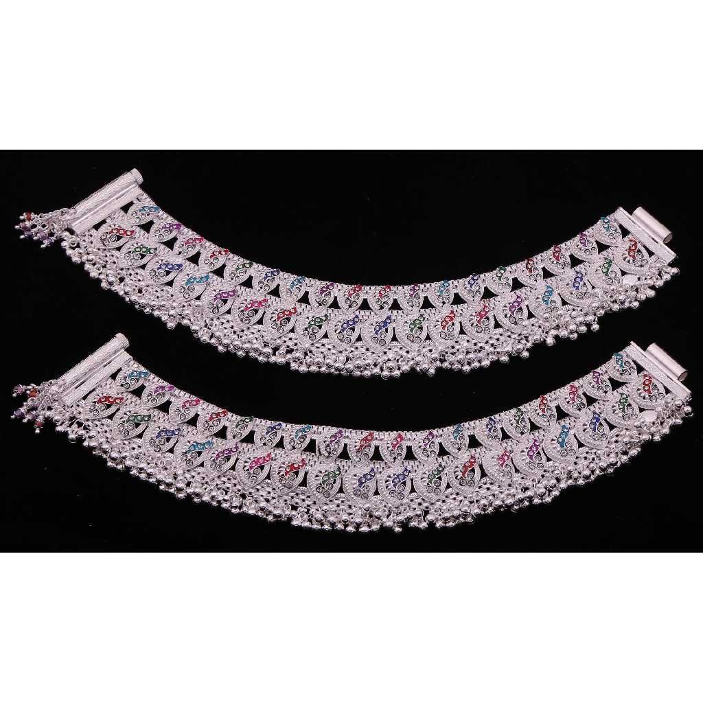 Silver Charms Beads Ladies Payal