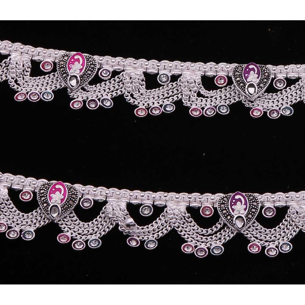 Modern Twist Silver Payal For Ladies - Image 2