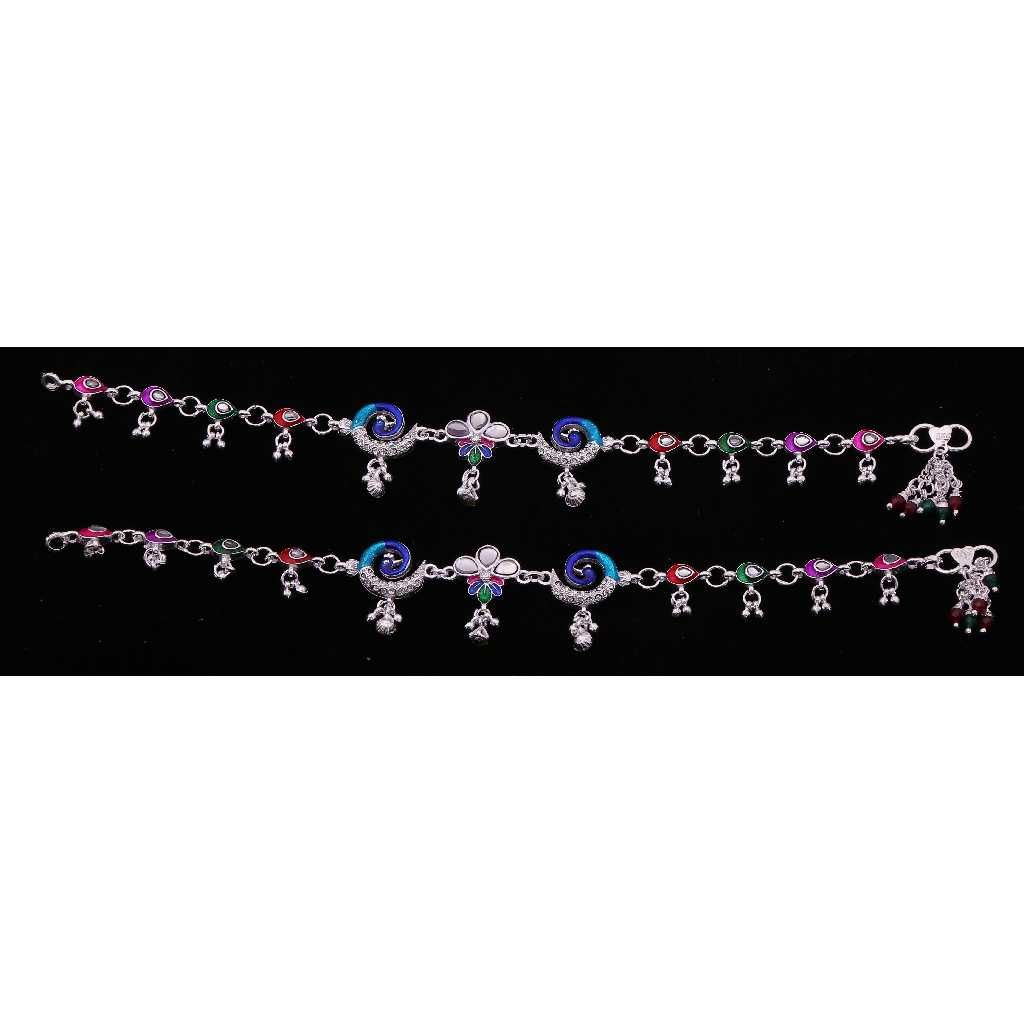 Colorful Silver Antique Ladies Payal