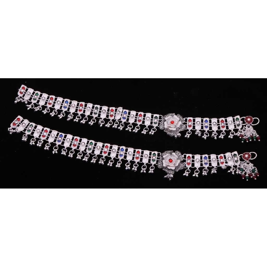 Multi Color Silver Trendy Payal