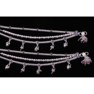 Exquisite  Beads Silver Anklet