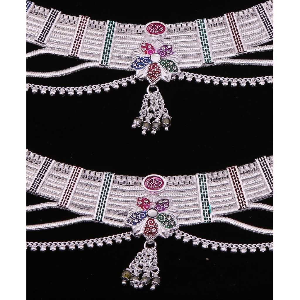 Traditional Indian Design Silver Payal - Image 2