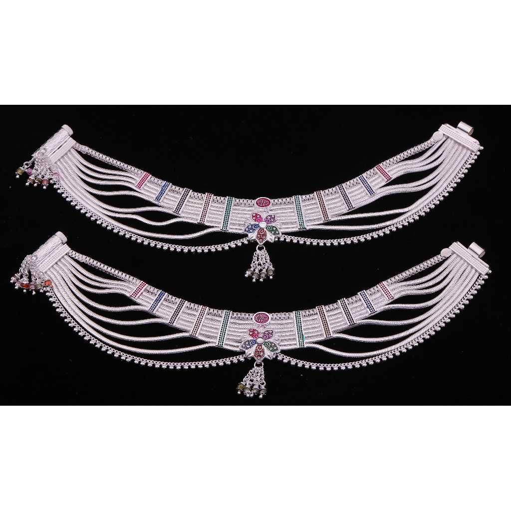 Traditional Indian Design Silver Payal