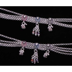Multi Chain Silver Fancy Payal
