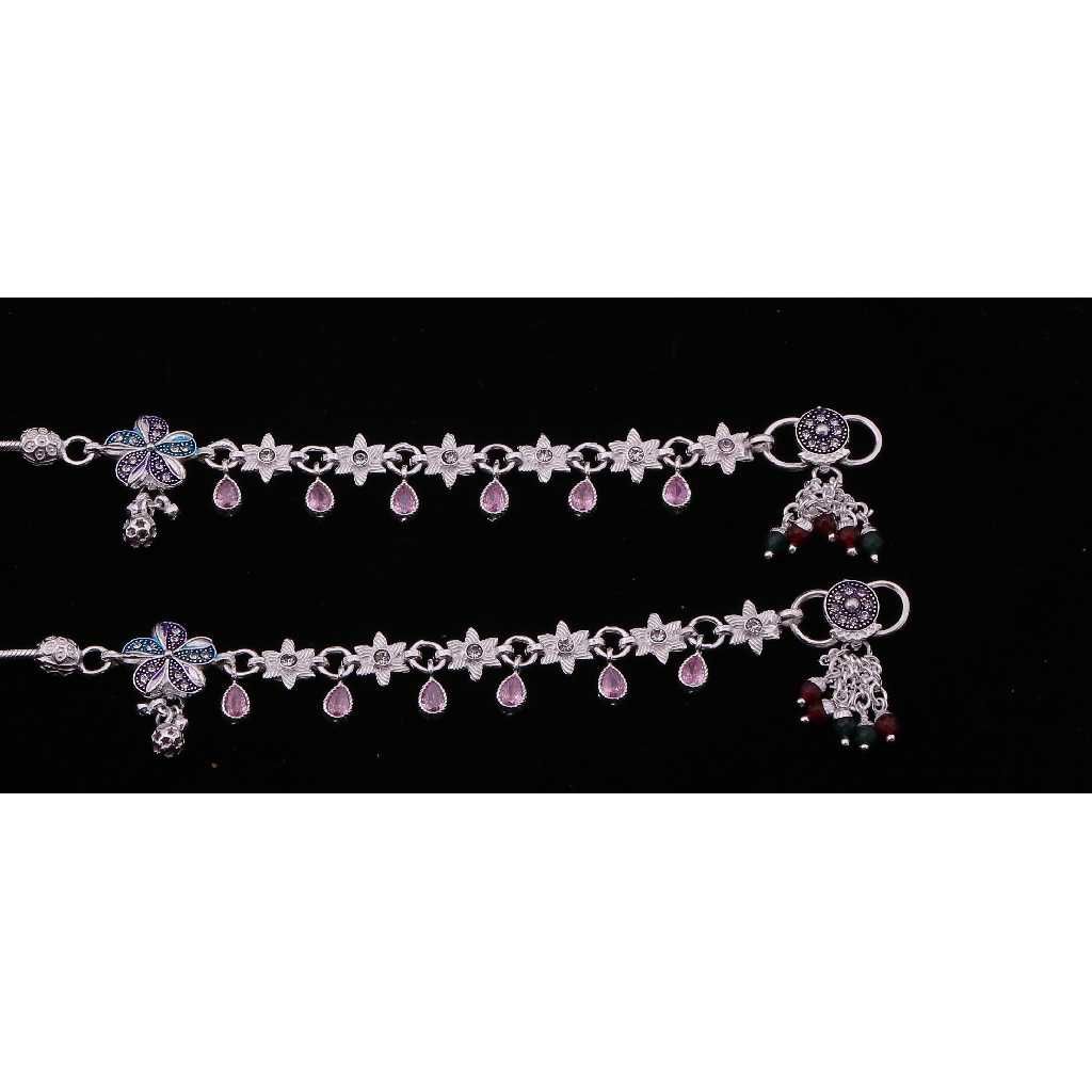 Delicate Silver Antique Payal - Image 2