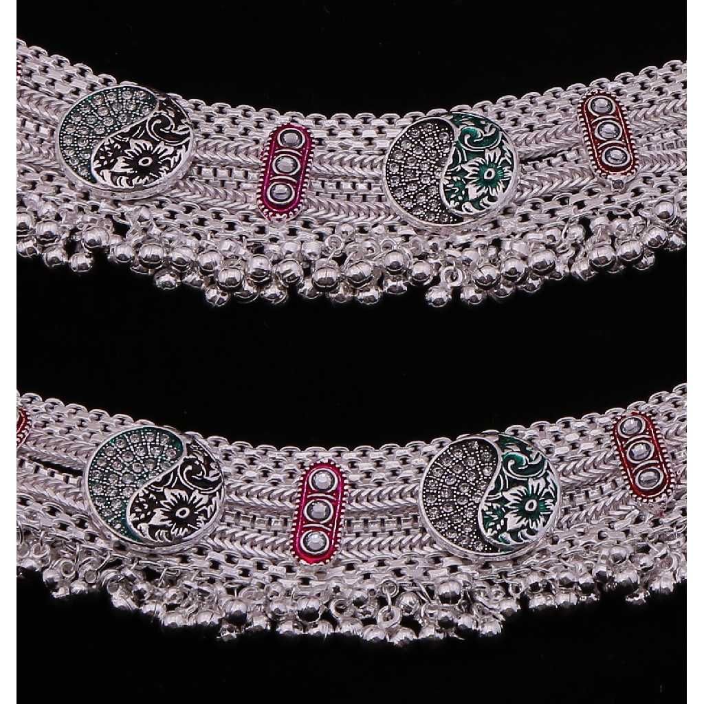 Classic Ladies Silver Payal - Image 2