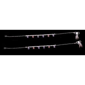 Silver Beads Colorful Stylish Payal