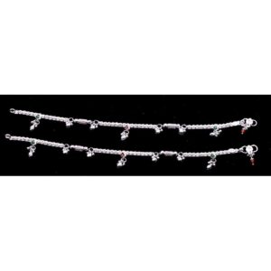 Attractive Beads Silver Ladies Payal