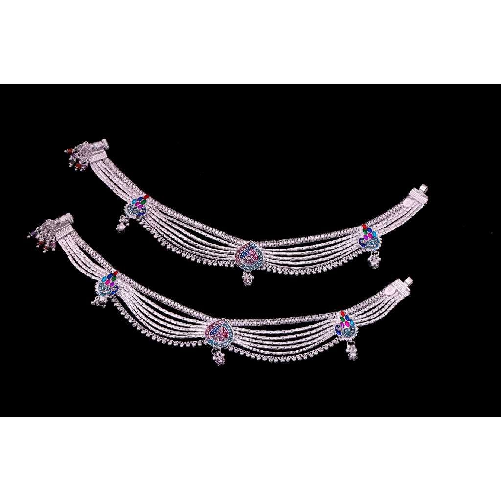 Paan Shape  Silver Anklet For Women