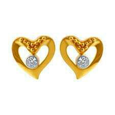 916 Heart Shape Gold Earrings