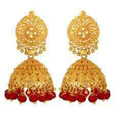916 Gold Fancy Jumka Earrings