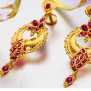 22KT gold Pendant Set With Colored Diamond