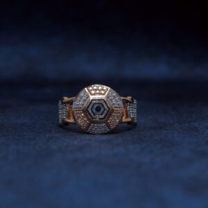 18kt hallmarked fancy rose gold ring for men